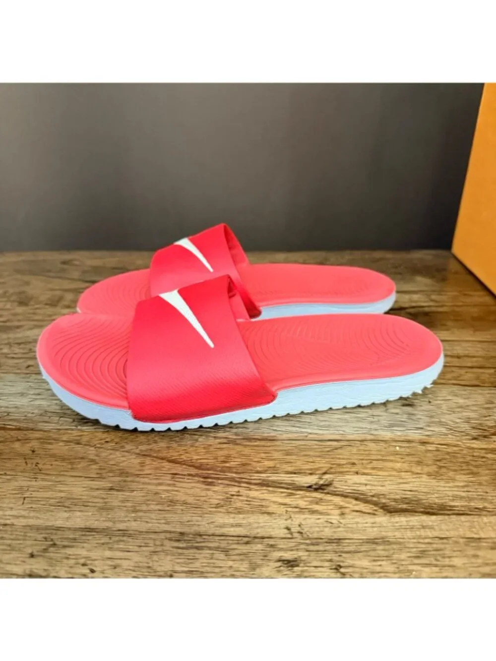 Nike Red Youth Slides